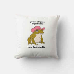 Coussin Meme Grenouille Cowboy Mec Intelligent ou Odeur de