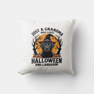 Coussin Mémé Halloween Labrador Drôle Vintage_1