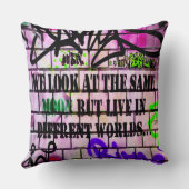 Coussin Même Lune Mondes Différents Graffiti colorés (Verso)