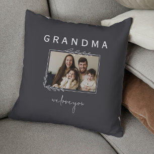 Coussin Mémé nous t'aimons Fleur photo rustique