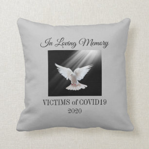 Coussin Mémoire d'amour, 19 victimes du Covid, gris