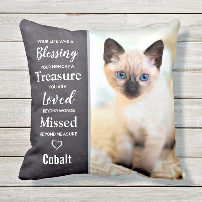 Coussin Mémorial aux animaux de compagnie - Photo de chat  (Créateur téléchargé)