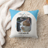 Coussin Mémorial de chat Objet de souvenir 2 photos bleu (Couverture)