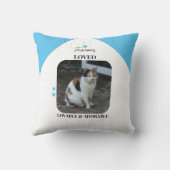 Coussin Mémorial de chat Objet de souvenir 2 photos bleu (Verso)