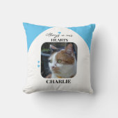 Coussin Mémorial de chat Objet de souvenir 2 photos bleu (Recto)