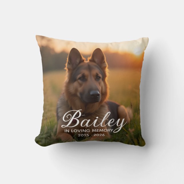 Coussin Mémorial de chien perte d'animal de compagnie  (Recto)