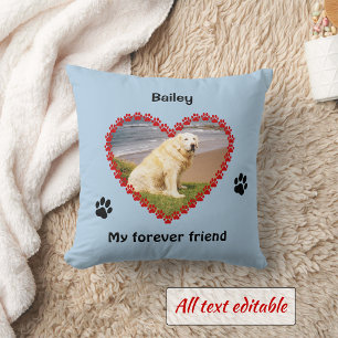 Coussin Mémorial des empreintes de pattes animaux votre co