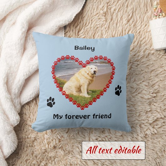 Coussin Mémorial des empreintes de pattes animaux votre co