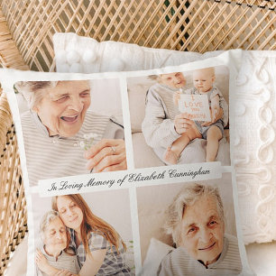 Coussin Mémorial en mémoire d'amour moderne élégant 4 phot