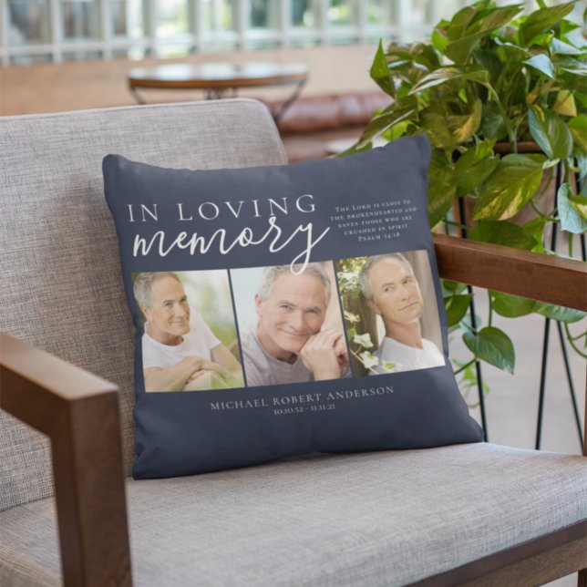 Coussin Mémorial photo de la Marine en mémoire d'amour (Créateur téléchargé)
