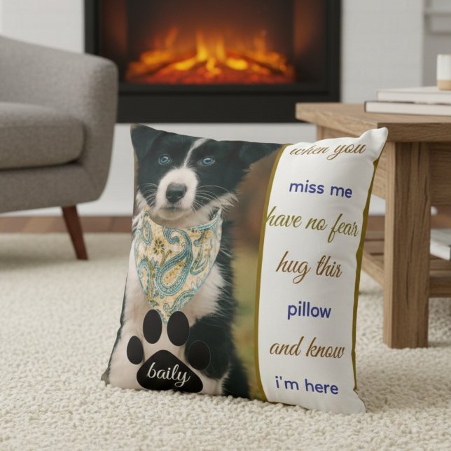 « Coussin Mémorial pour Chien - Souvenez-vous de V (Créateur téléchargé)