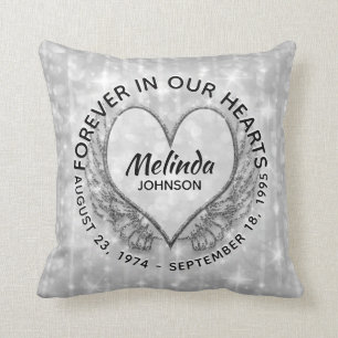 Coussin Mémorial pour toujours dans nos coeurs