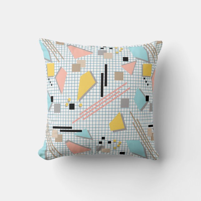 Coussin Memphis géométrique de l'école sans joint forme le (Recto)