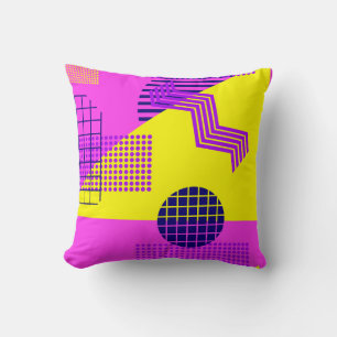 Coussin Memphis motif sans faille, formes géométriques dan
