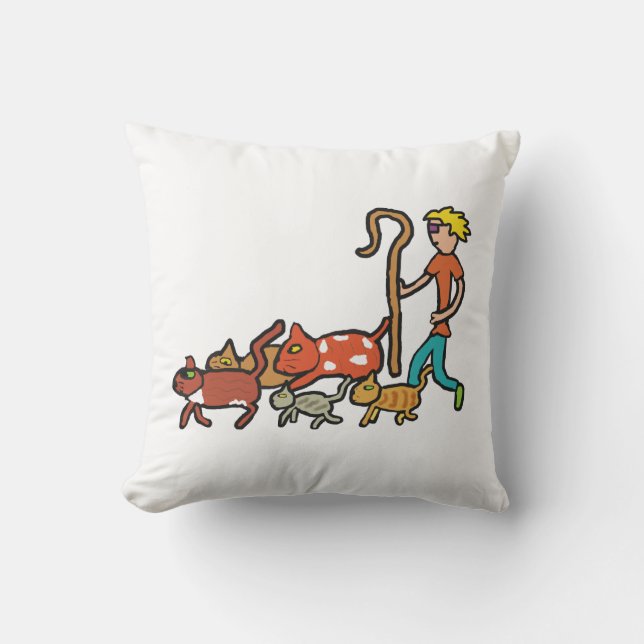 Coussin Mener des chats (Recto)