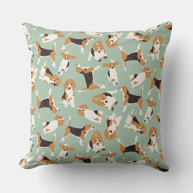 Coussin menthe beagle (Recto)