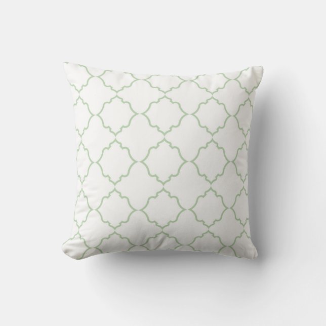 Coussin Menthe de Marocain avec le blanc (Recto)