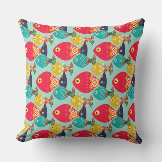 Coussin menthe de poisson géo (Recto)