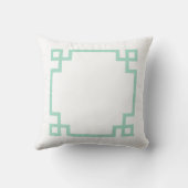 Coussin Menthe verte et blanche clé grecque (Verso)