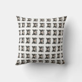 Coussin Meow Funny Tuxedo Cat regarde Pun (Verso)