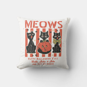 Coussin Meow Halloween Chat Noir Animaux De Compagnie Shic