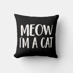 Coussin Meow je suis un chat Halloween