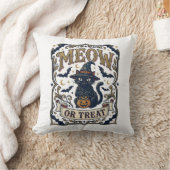Coussin Meow ou traiter chat Halloween chat effrayant vint (Couverture)