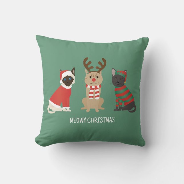 Coussin Meowy Christmas Cats (Recto)