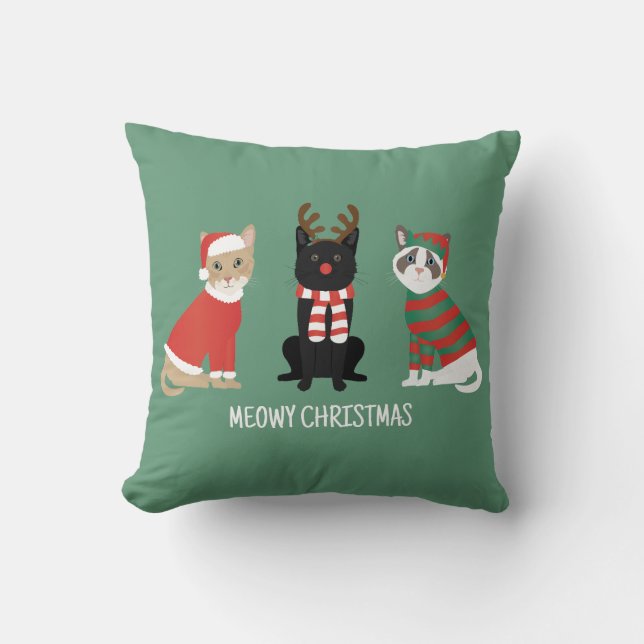 Coussin Meowy Christmas Cats (Recto)