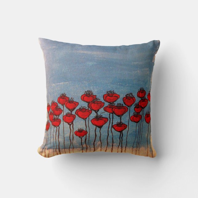 Coussin Mer des pavots (Recto)