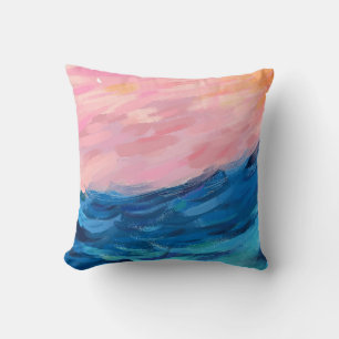 Coussin Mer et ciel rose.