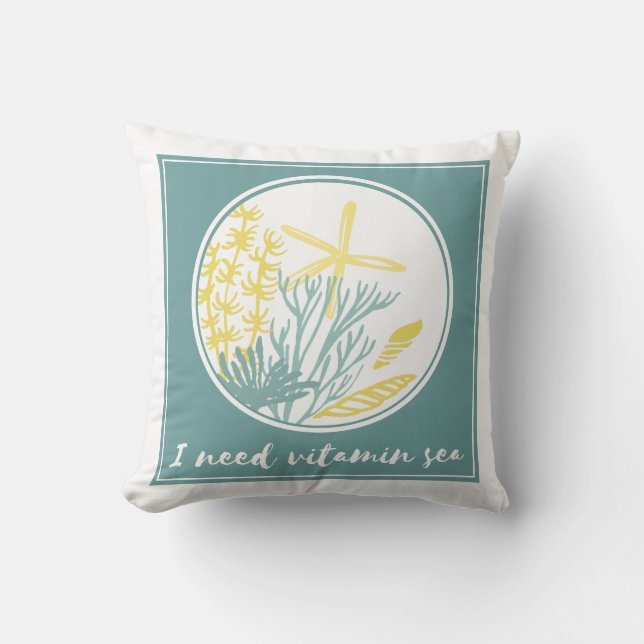 Coussin Mer Turquoise tropicale | J'ai besoin de la mer de (Recto)