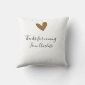 Coussin merci d'être venu/e nom à ajouter message texte cœ (Verso)