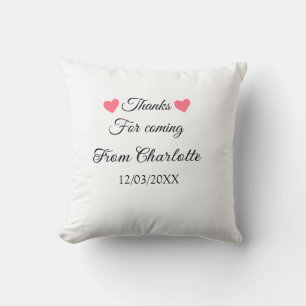 Coussin merci d'être venu nom du destinataire message text