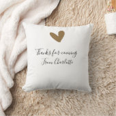Coussin merci d'être venu nom du texte message cœur d'or (Couverture)