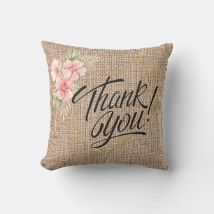 Coussin Merci impression toile de jute