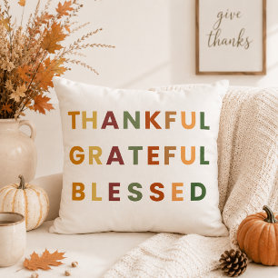 Coussin Merci Reconnaissant Bénis – Moderne Plaid d'Automn