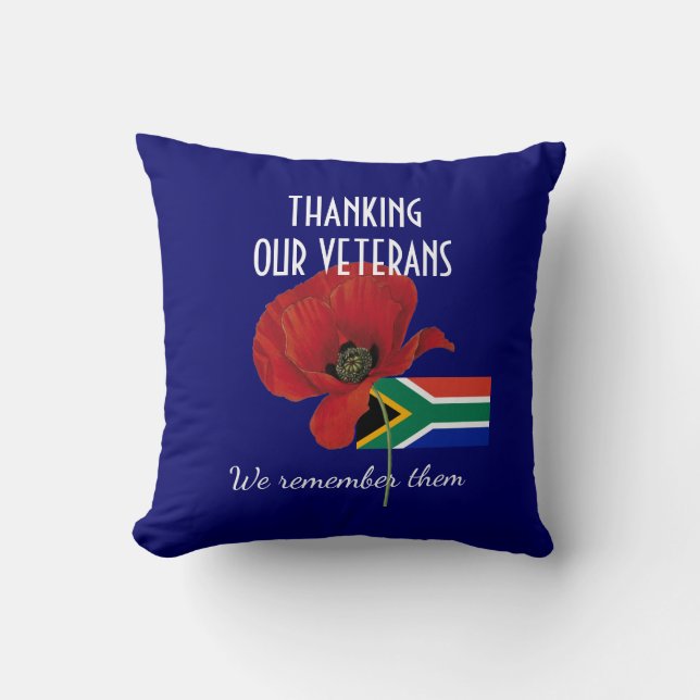 Coussin MERCI VÉTÉRANS Afrique du Sud (Recto)