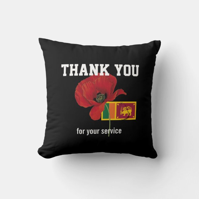 Coussin MERCI vétérans Poppy SRI LANKA (Recto)