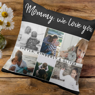 Coussin Mère avec enfants et famille Maman 6 Photo Collage