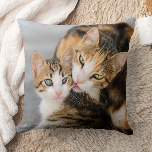 Coussin Mère chat adore chaton mignon (Couverture)