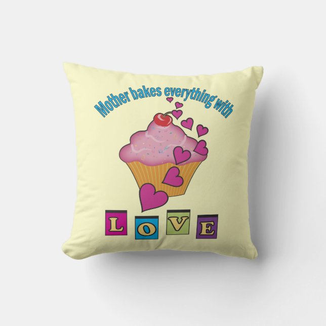 Coussin Mère cuisine avec amour (Recto)