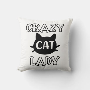 Coussin Mère de minou folle chatte Mignonne chatte noire e