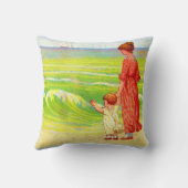 Coussin mère et bébé sur la plage (Verso)