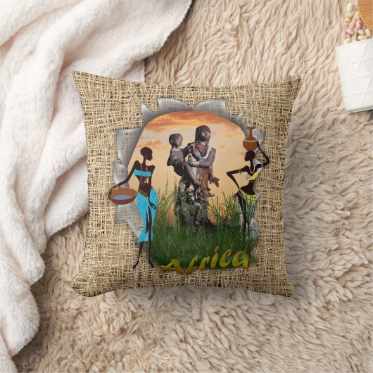 Coussin Mère et enfant de l'Afrique (Couverture)