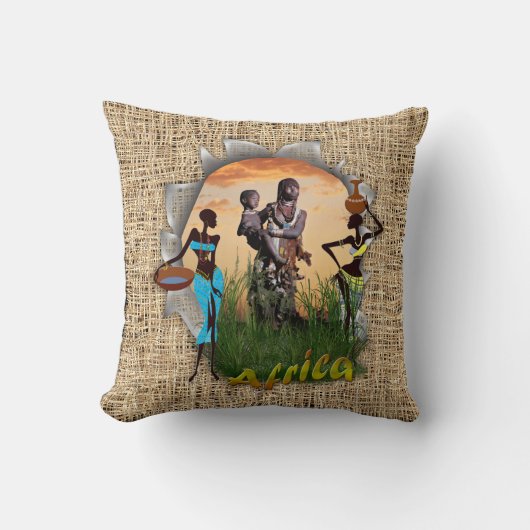 Coussin Mère et enfant de l'Afrique (Recto)