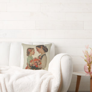 Coussin Mère Fille Partager Fleurs Moment Spéciales
