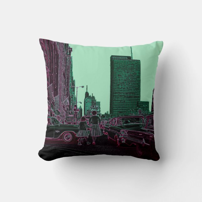 Coussin Mère fille Shopping Michigan Ave Chicago 1961 (Recto)