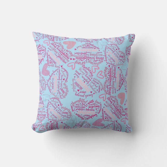 Coussin Mère jours coeur 01.Rose Lblue BG (Recto)