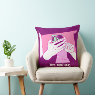 Coussin Mère Mains mobiles Magenta Mint Blanc